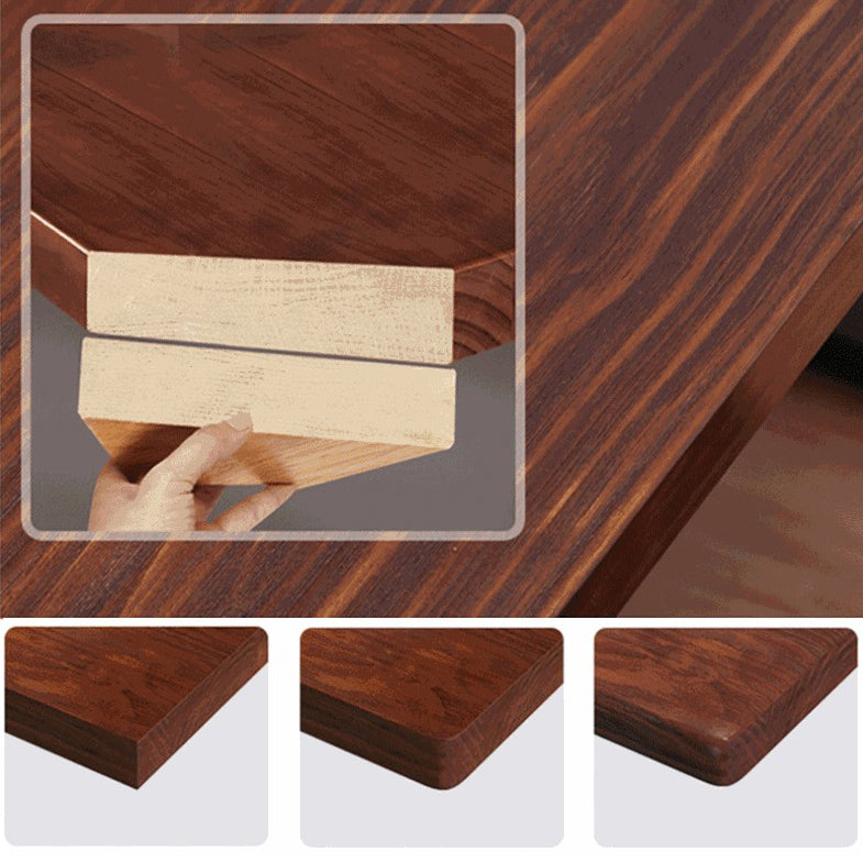 Industrial Standard Dining Room Set with Wood Top and Trestle Base Kitchen Table Set