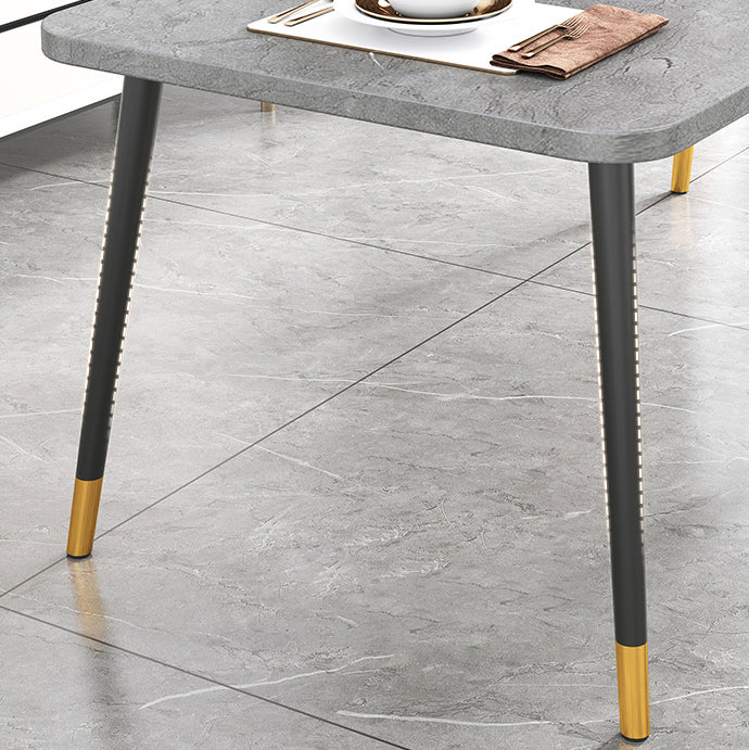 Minimalist Sintered Stone Top Standard Dining Table Set White Rectangle Dining Set for Kitchen