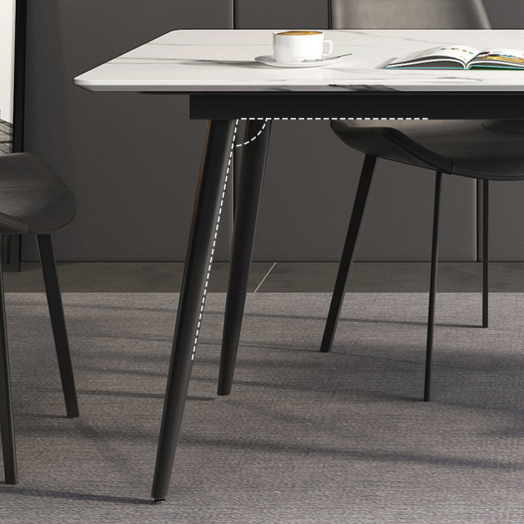 Modern Sintered Stone Rectangle Dining Set White Dining Set for Home Use