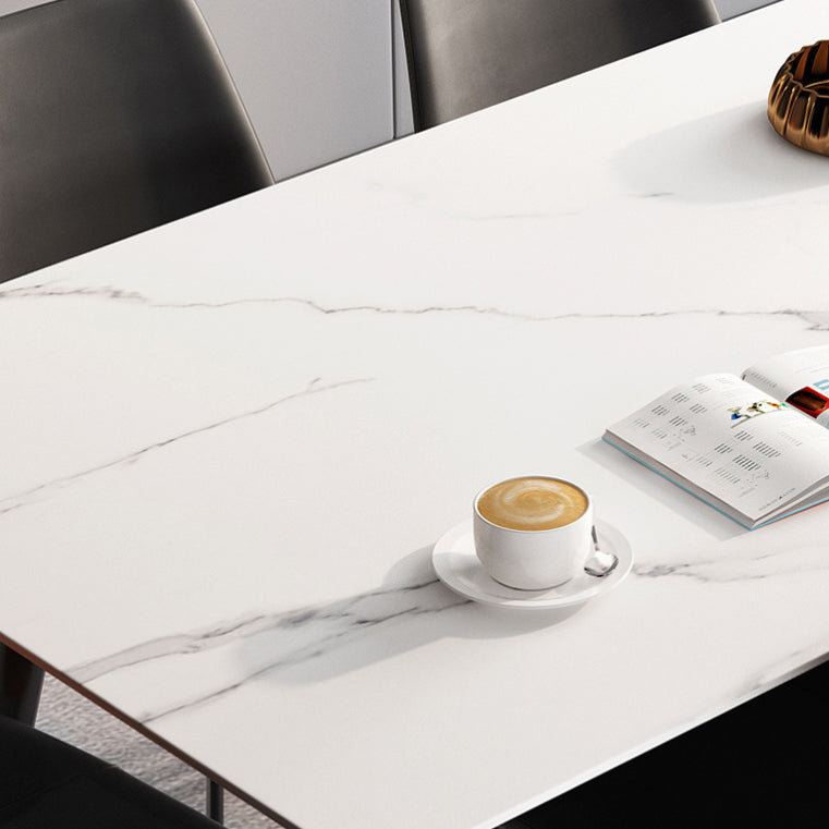 Modern Sintered Stone Rectangle Dining Set White Dining Set for Home Use