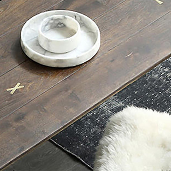 Industrial Dining Room Set with Rectangle Table and Metal Base Dining Set for Home Use