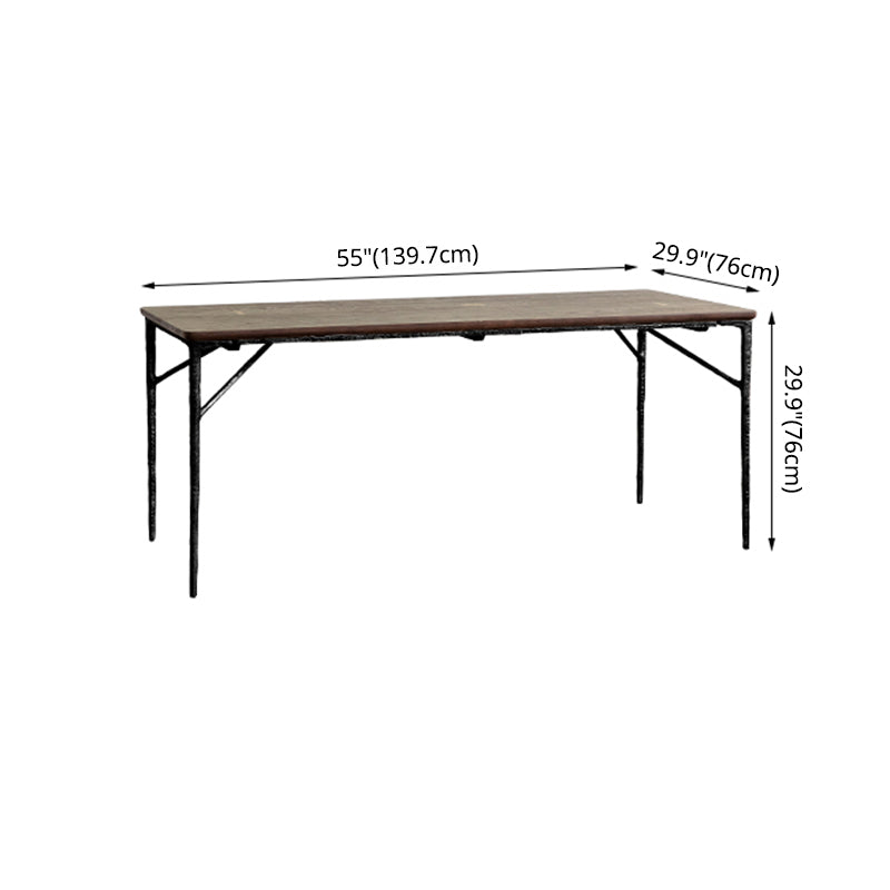 Industrial Dining Room Set with Rectangle Table and Metal Base Dining Set for Home Use
