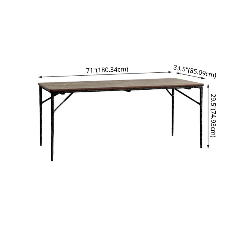 Industrial Dining Room Set with Rectangle Table and Metal Base Dining Set for Home Use
