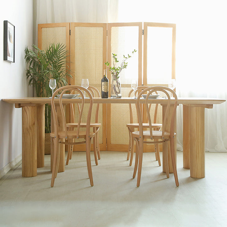 Contemporary Wooden Dining Room Set Rectangle Formal Dining Table Furniture