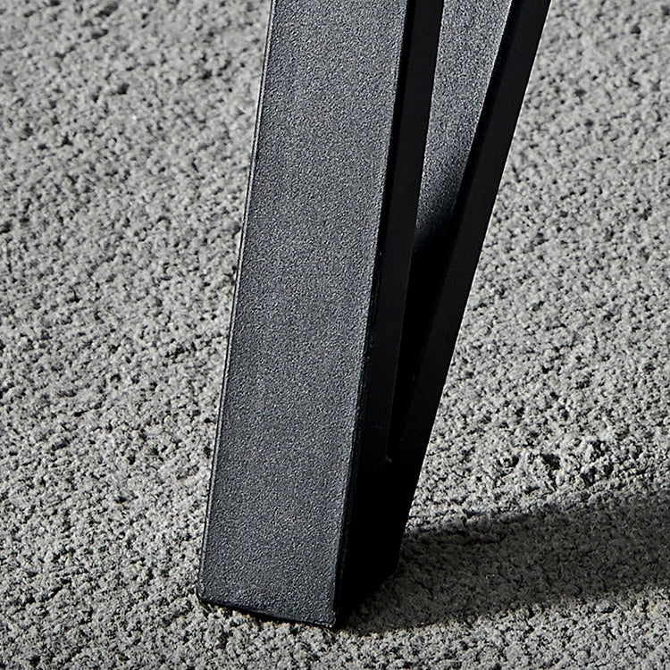 Contemporary Sintered Stone Top Dining Room Set with Rectangle Shape Dining Set with Pedestal Base