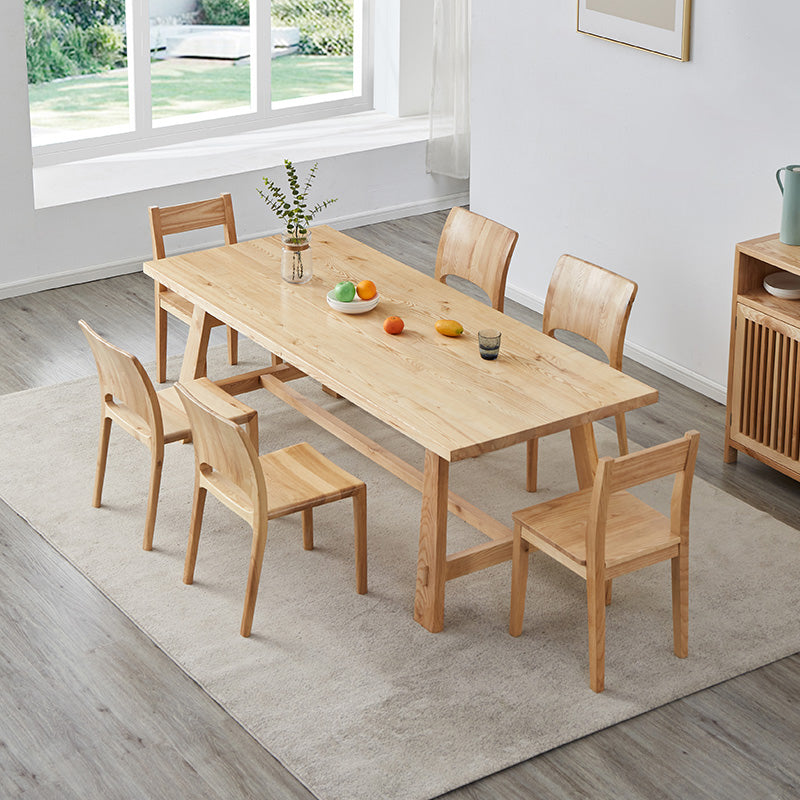 Modern Style Rectangle Dining Room Table Set with Solid Wood Dining Set with 4 Legs Table