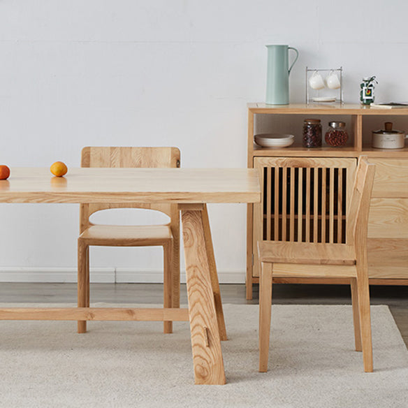 Modern Style Rectangle Dining Room Table Set with Solid Wood Dining Set with 4 Legs Table