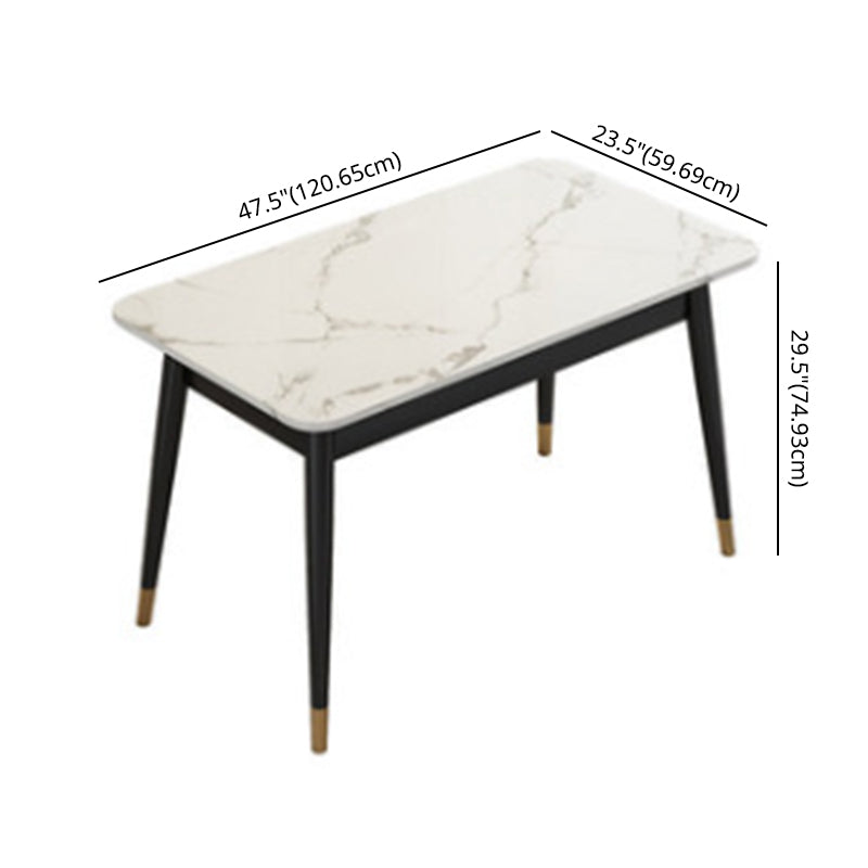 Modern Style Sintered Stone Dining Set with Rectangle Shape Dinette Set with 4 Legs Table