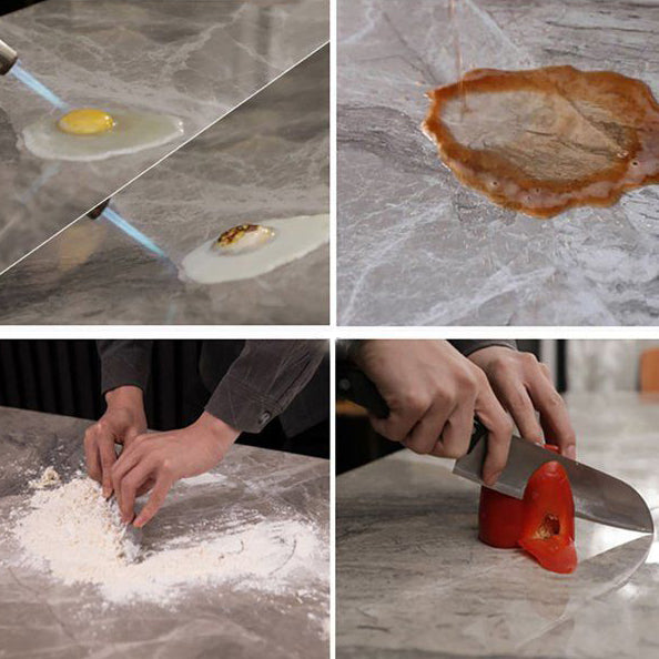 Contemporary Sintered Stone Top Gray Dining Set Rectangle Shape Standard Dining Set for Kitchen