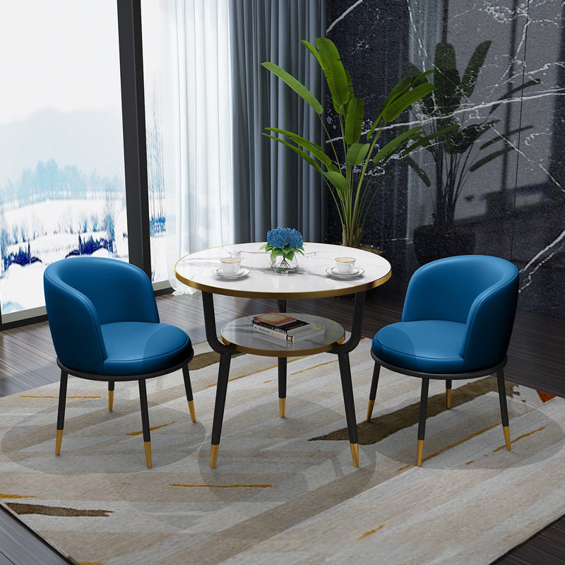 Glam Sintered Stone Dining Table Set with 3 Legs Base Dining Furniture for Home Use