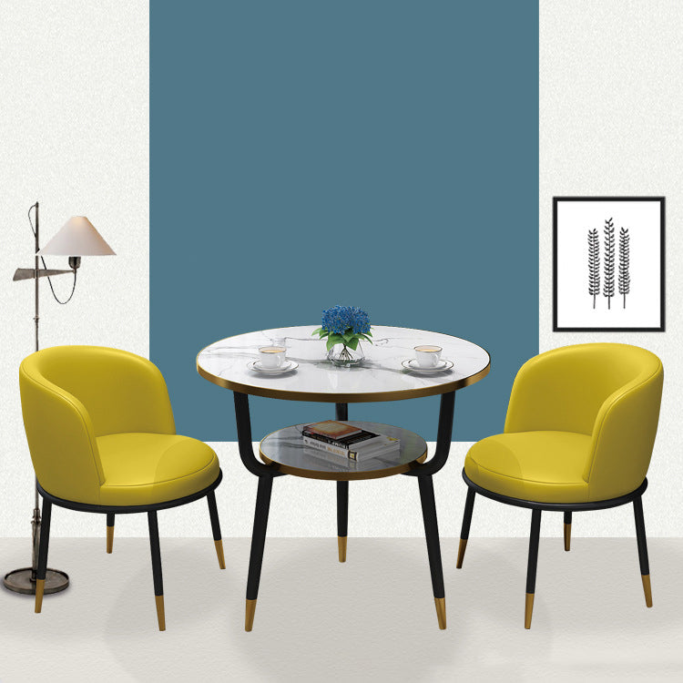 Glam Sintered Stone Dining Table Set with 3 Legs Base Dining Furniture for Home Use