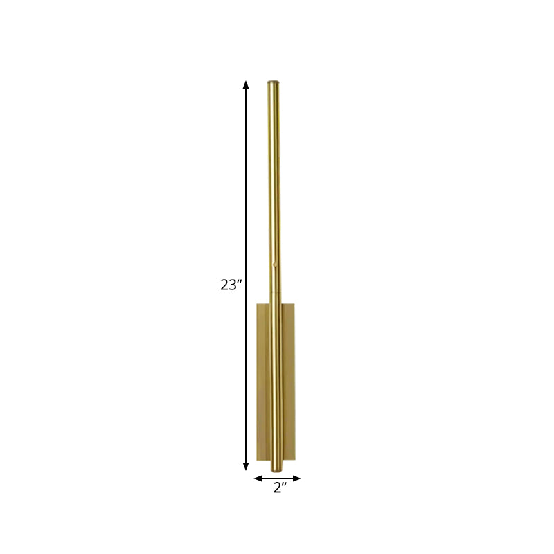 Metal Linear Wall Sconce Lighting Contemporary 1 Head Gold LED Wall Light Fixture for Bedroom