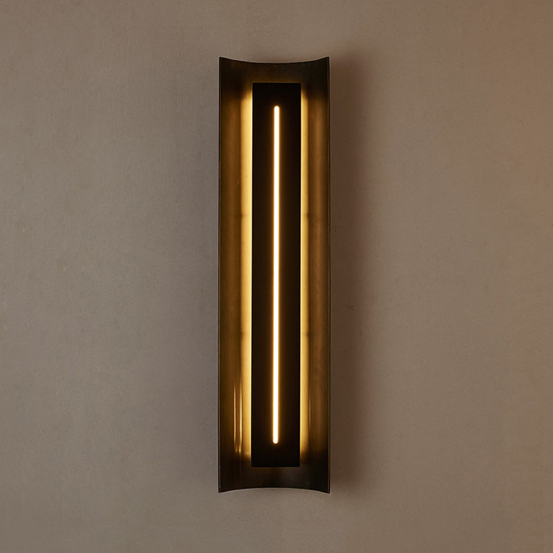 1 Bulb Bedroom Wall Light Contemporary Black LED Wall Mounted Lighting with Curve Metal Shade