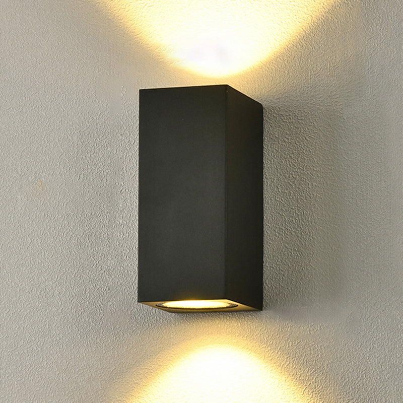 Lámparas negras modernas lámparas aluminio al aire libre 2 luces lámpara de pared de lámpara de pared