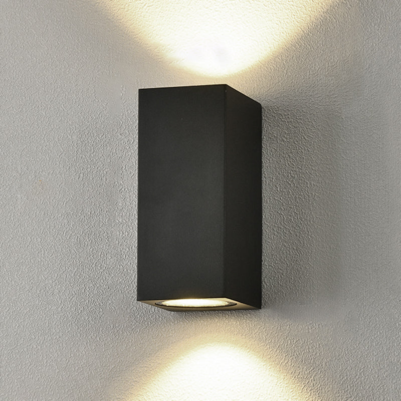 Lámparas negras modernas lámparas aluminio al aire libre 2 luces lámpara de pared de lámpara de pared