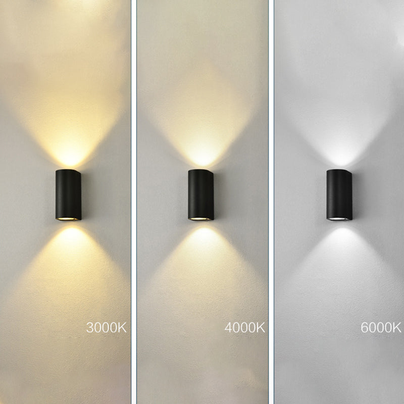 Lámparas negras modernas lámparas aluminio al aire libre 2 luces lámpara de pared de lámpara de pared