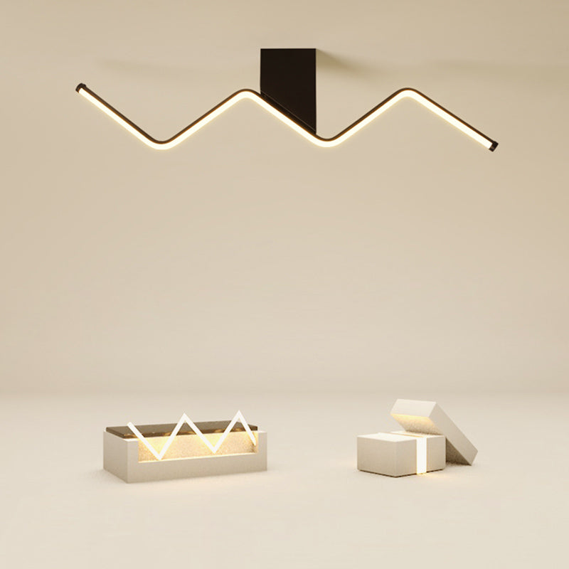 Plafonnier encastré linéaire à 1 lumière, plafonnier moderne en métal