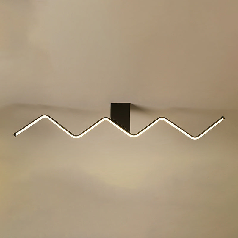 1 Light Linear Flush Mount Ceiling Light Modern Metal Ceiling Light Fixture