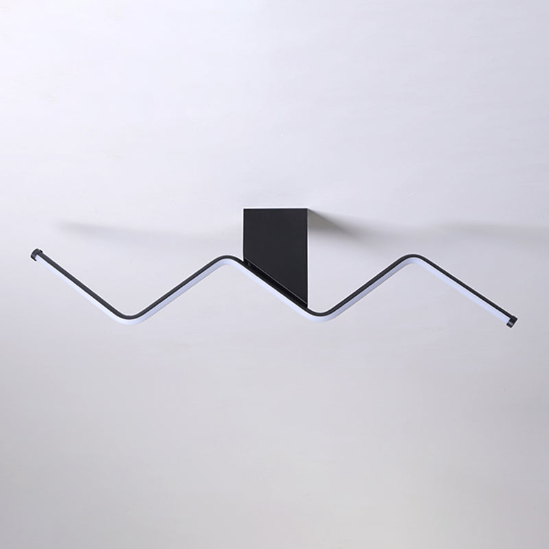 1 Light Linear Flush Mount Ceiling Light Modern Metal Ceiling Light Fixture