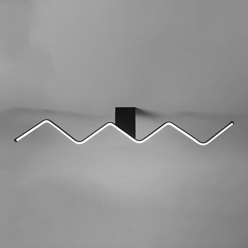 1 Light Linear Flush Mount Ceiling Light Modern Metal Ceiling Light Fixture