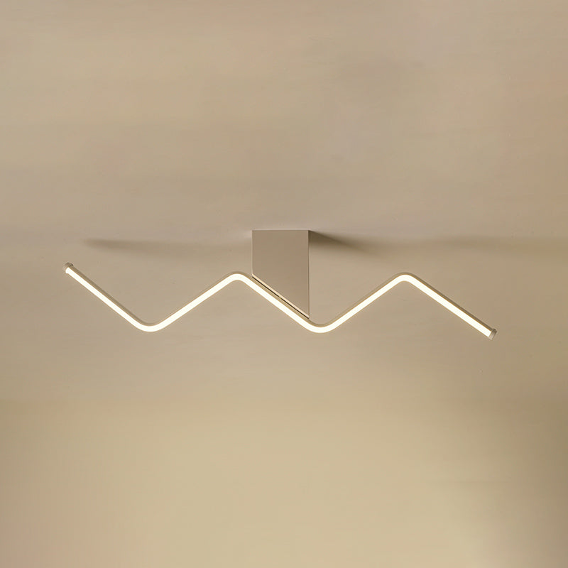 1 Light Linear Flush Mount Ceiling Light Modern Metal Ceiling Light Fixture