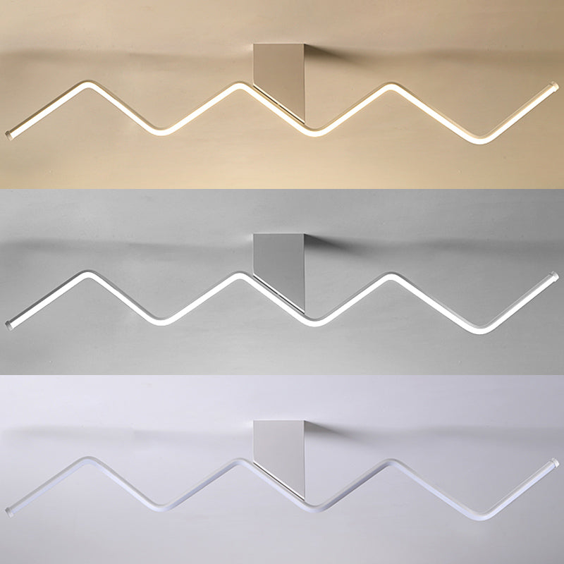 1 Light Linear Flush Mount Ceiling Light Modern Metal Ceiling Light Fixture