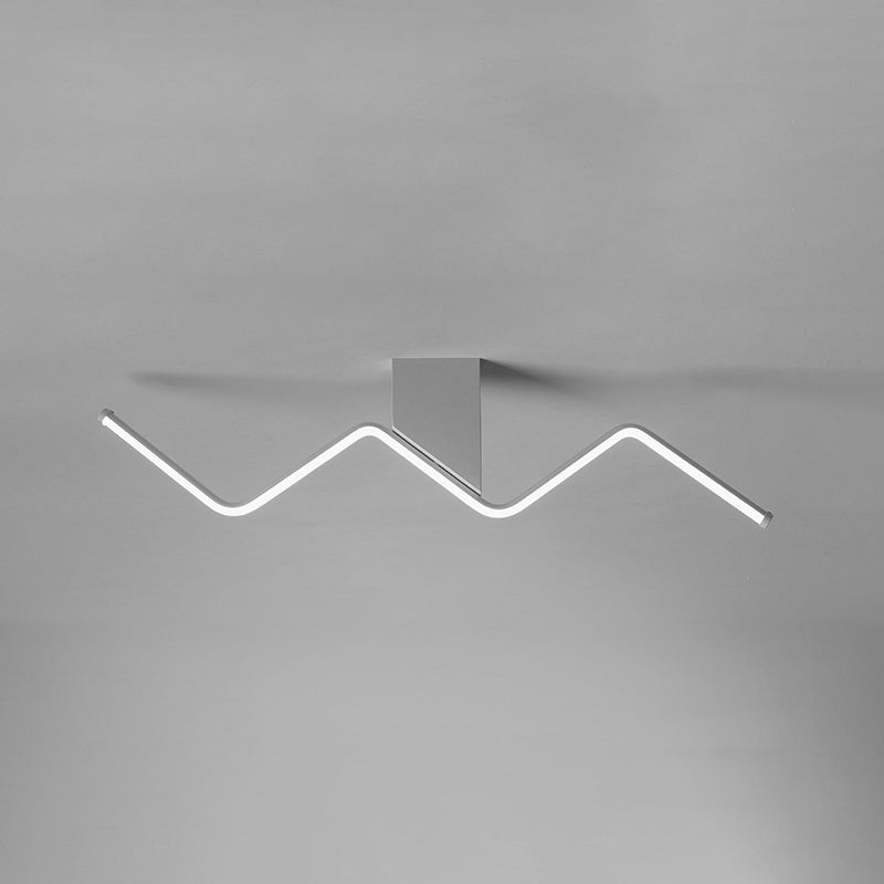 1 Light Linear Flush Mount Ceiling Light Modern Metal Ceiling Light Fixture