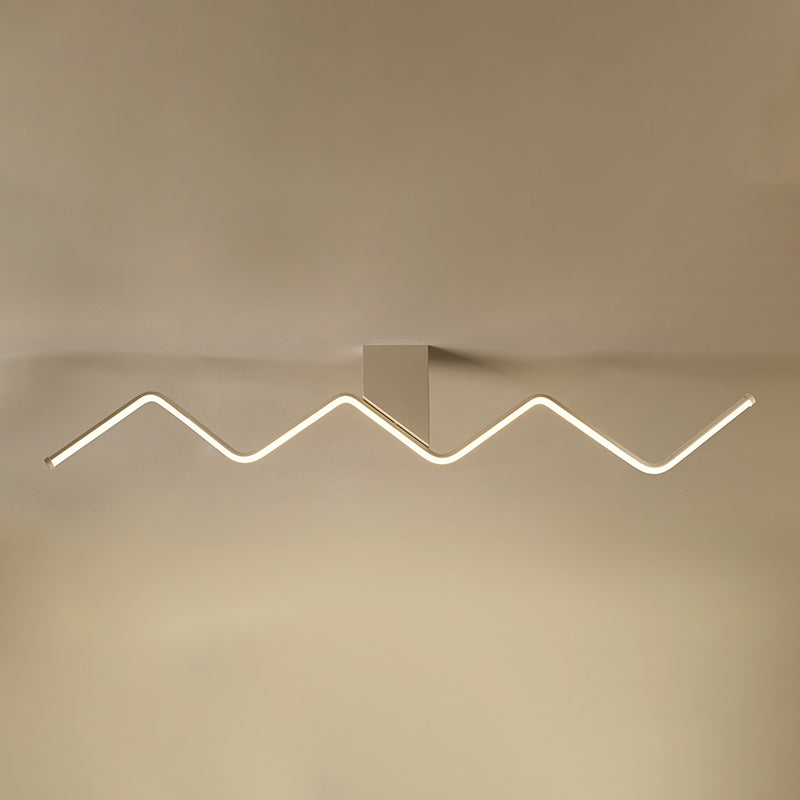 1 Light Linear Flush Mount Ceiling Light Modern Metal Ceiling Light Fixture