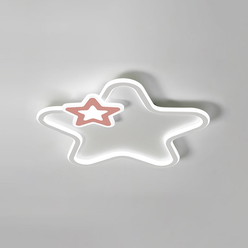 Kids Flush Mount Light Metal LED Pentagon Ceiling Mount Light Fixture for Bedroom