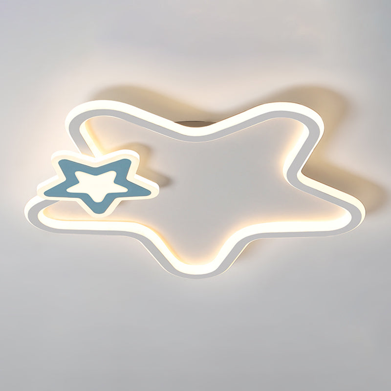 Kids Flush Mount Light Metal LED Pentagon Ceiling Mount Light Fixture for Bedroom