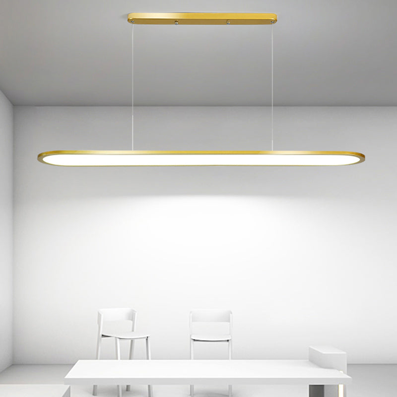 Verstelbare lengte 1 licht ovaal eilandlampen moderne kroonluchter metalen eilandverlichting in het wit