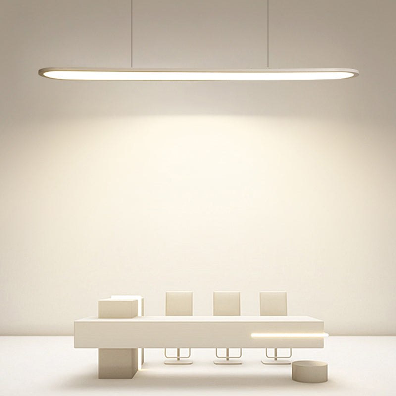 Verstelbare lengte 1 licht ovaal eilandlampen moderne kroonluchter metalen eilandverlichting in het wit