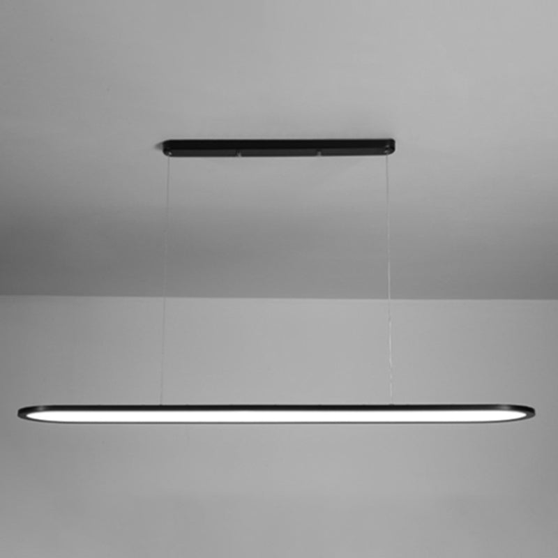 Verstelbare lengte 1 licht ovaal eilandlampen moderne kroonluchter metalen eilandverlichting in het wit