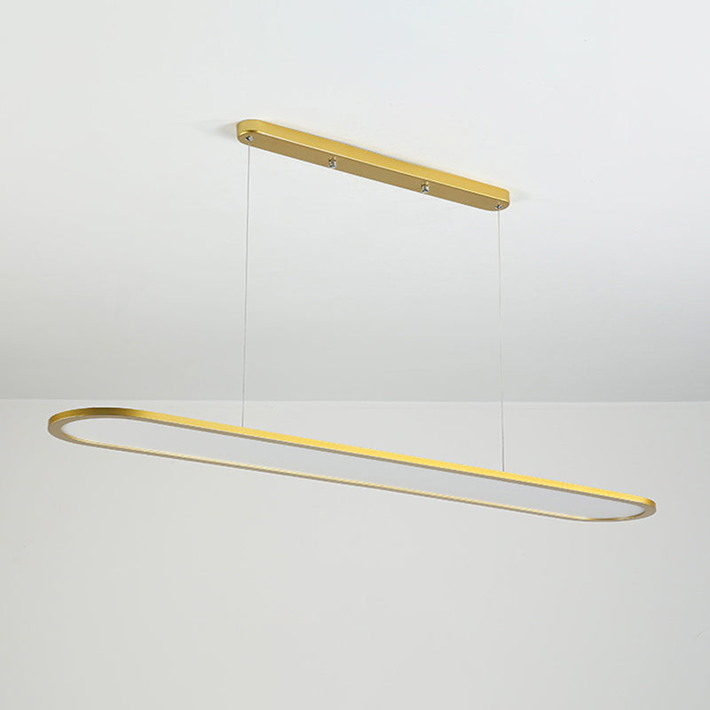 Verstelbare lengte 1 licht ovaal eilandlampen moderne kroonluchter metalen eilandverlichting in het wit