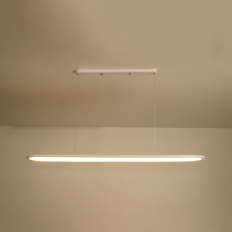 Verstelbare lengte 1 licht ovaal eilandlampen moderne kroonluchter metalen eilandverlichting in het wit