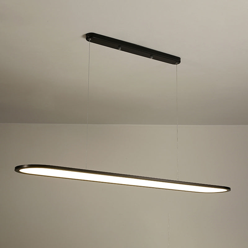 Verstelbare lengte 1 licht ovaal eilandlampen moderne kroonluchter metalen eilandverlichting in het wit