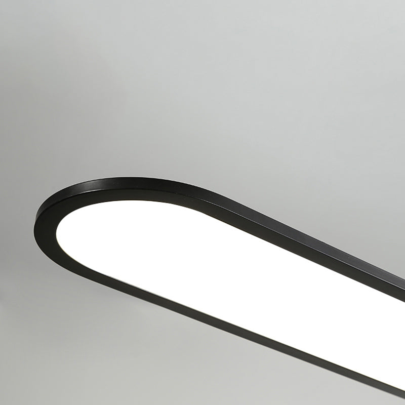 Verstelbare lengte 1 licht ovaal eilandlampen moderne kroonluchter metalen eilandverlichting in het wit