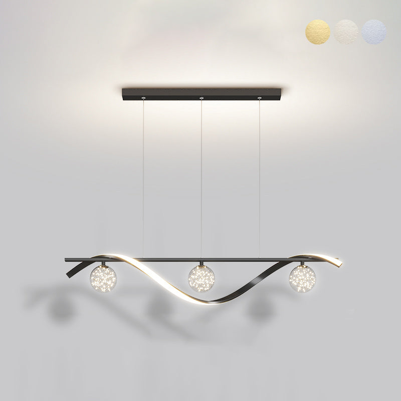 Modern Linear Chandelier Modern Kitchen Island Lighting Metal 4 Light Island Lighting in Gold