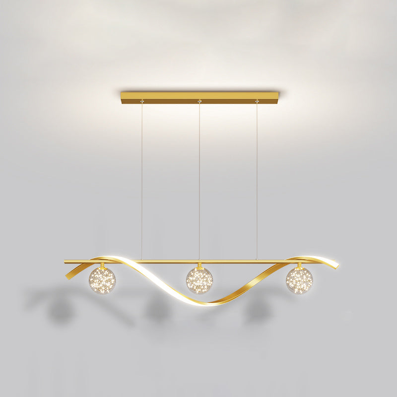 Modern Linear Chandelier Modern Kitchen Island Lighting Metal 4 Light Island Lighting in Gold