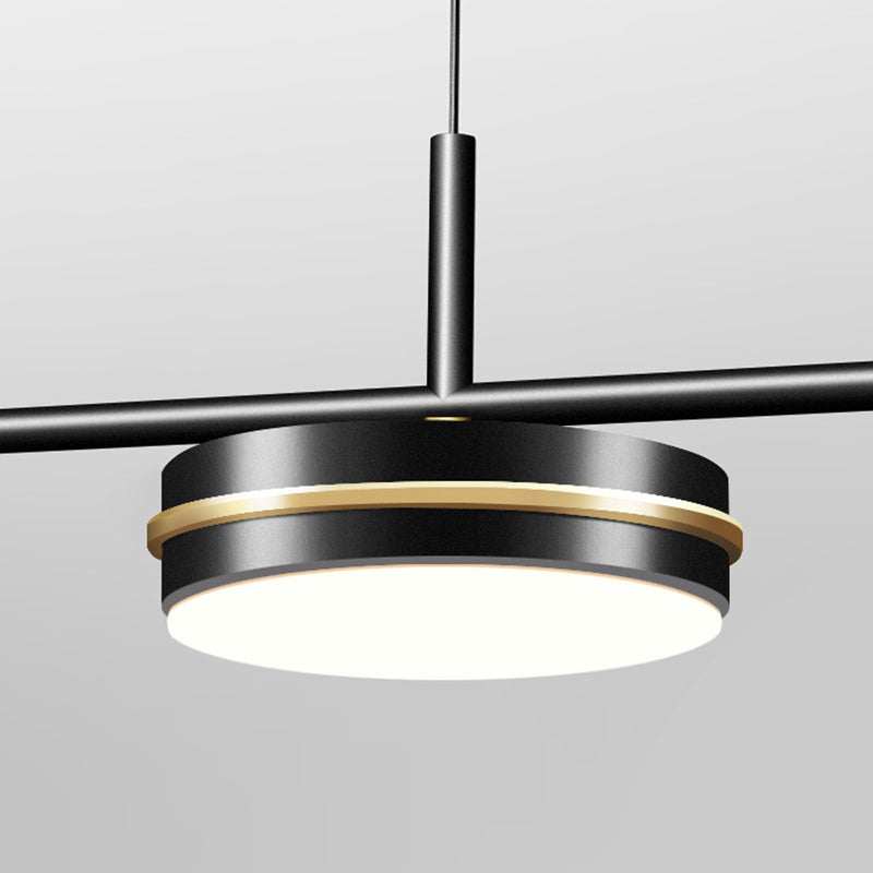 4 lichte lineaire hanglampverlichting Moderne keukeneilandverlichting metalen eiland hanglampen in zwart