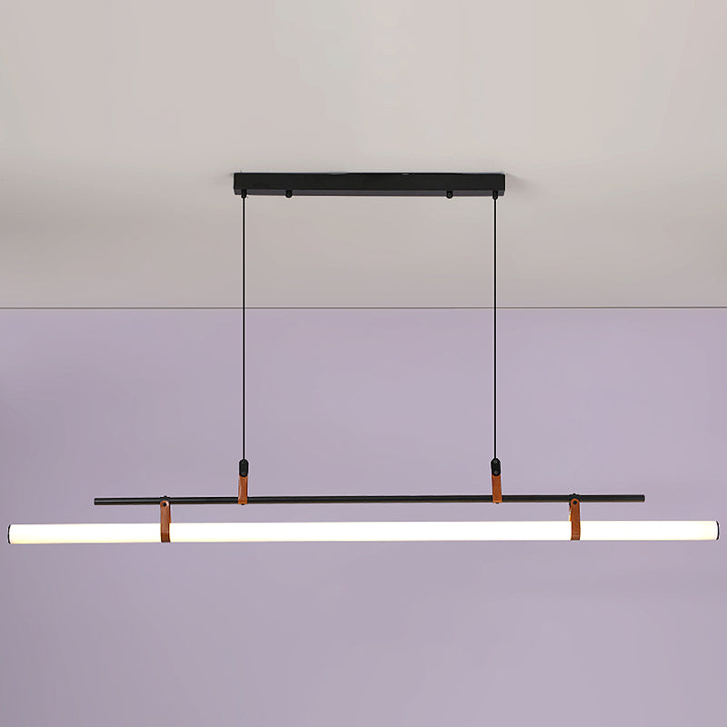 Lineare Metall Island Leuchte moderne Deckenheizlicht für Esszimmer