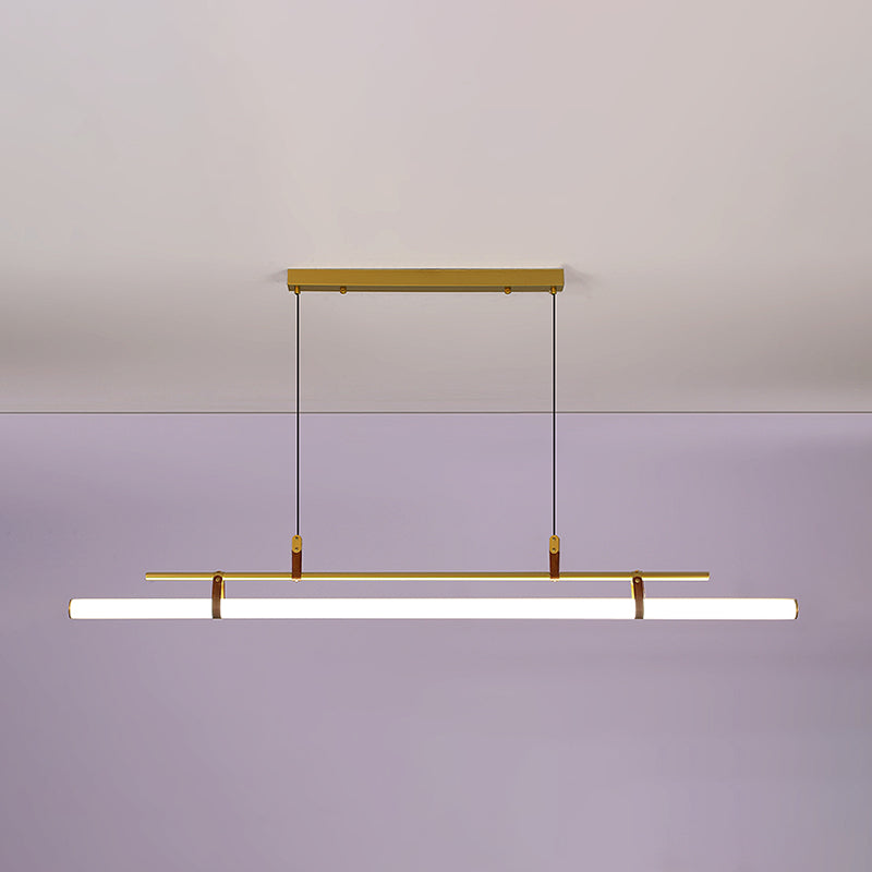 Lineare Metall Island Leuchte moderne Deckenheizlicht für Esszimmer