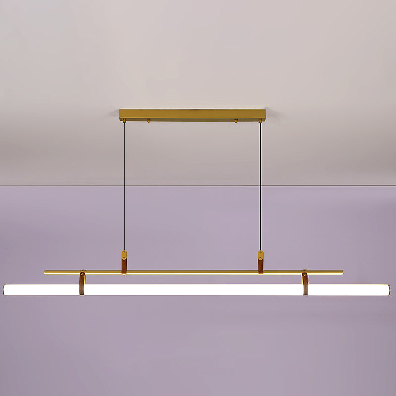 Lineare Metall Island Leuchte moderne Deckenheizlicht für Esszimmer