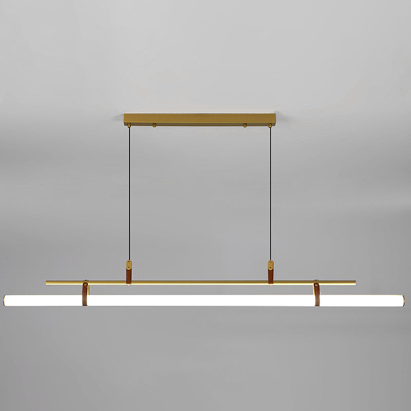 Lampada di isola in metallo lineare Luce a sospensione moderna per sala da pranzo