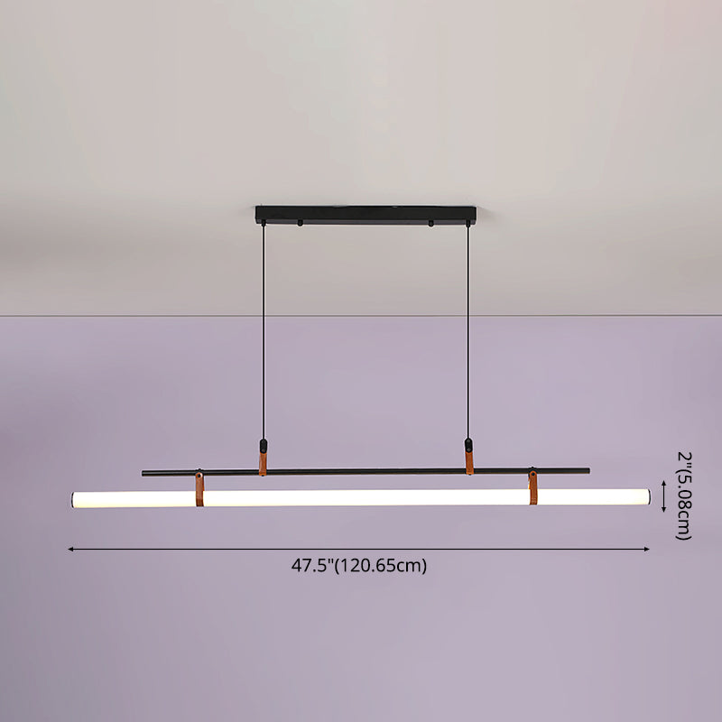 Lineare Metall Island Leuchte moderne Deckenheizlicht für Esszimmer