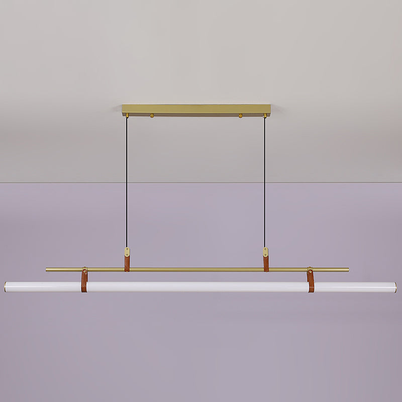 Lineare Metall Island Leuchte moderne Deckenheizlicht für Esszimmer