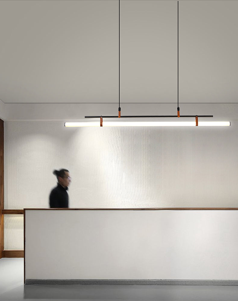 Lineare Metall Island Leuchte moderne Deckenheizlicht für Esszimmer