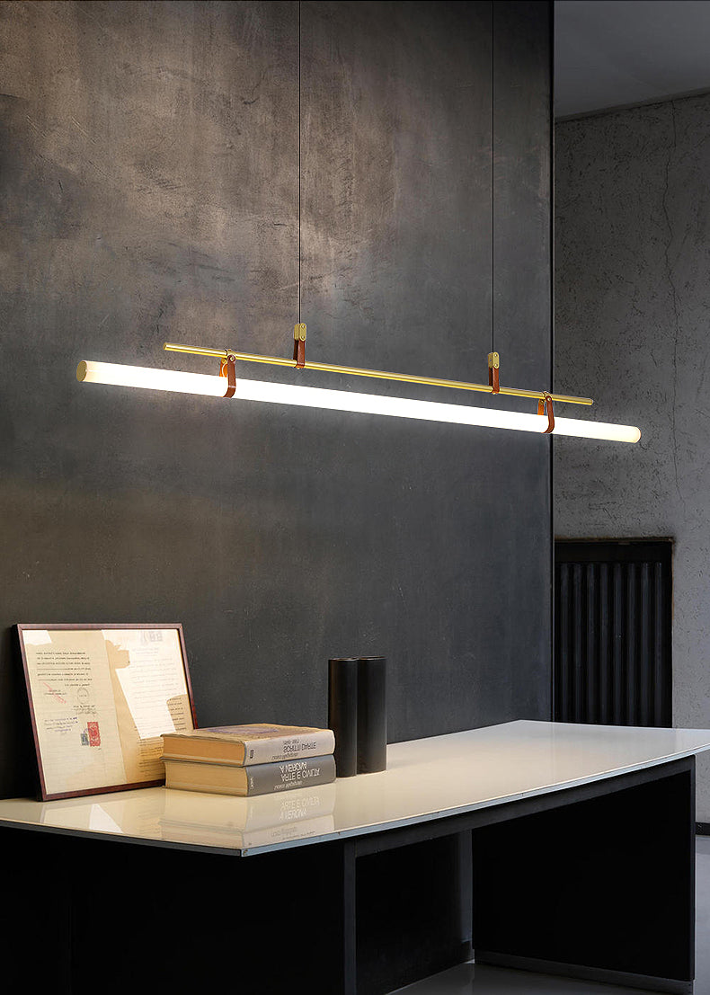 Lineare Metall Island Leuchte moderne Deckenheizlicht für Esszimmer