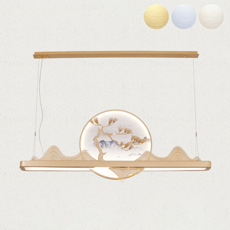 Lineair eilandhanger leidde Chinees modern plafond hanglampje voor eetkamer