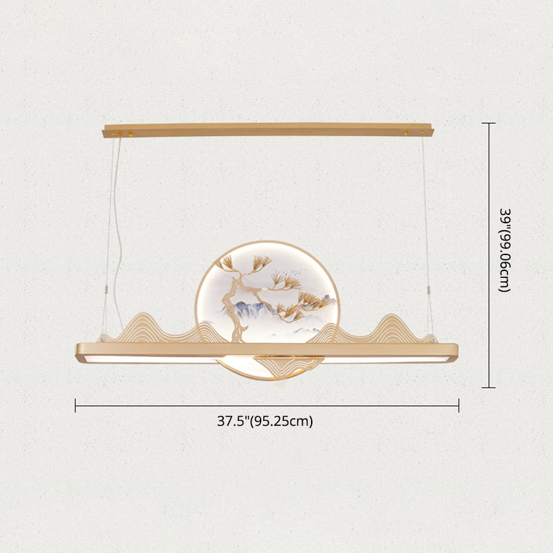 Lineair eilandhanger leidde Chinees modern plafond hanglampje voor eetkamer
